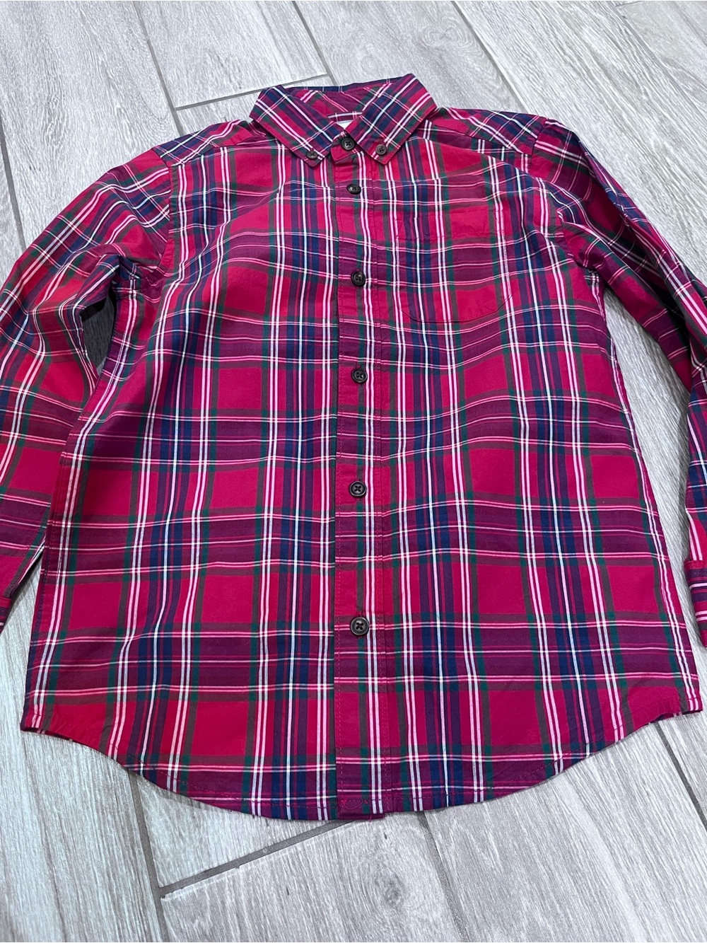 Gymboree Red and Navy Plaid Button-Down Shirt